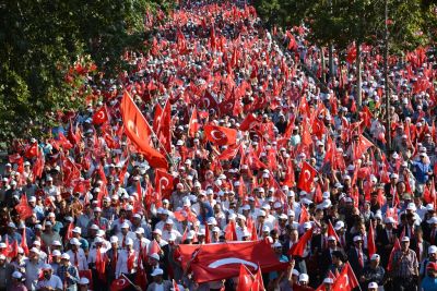 Ankara’da, On Binlerce Kişi ' Teröre Hayır, Kardeşliğe Evet ' Dedi